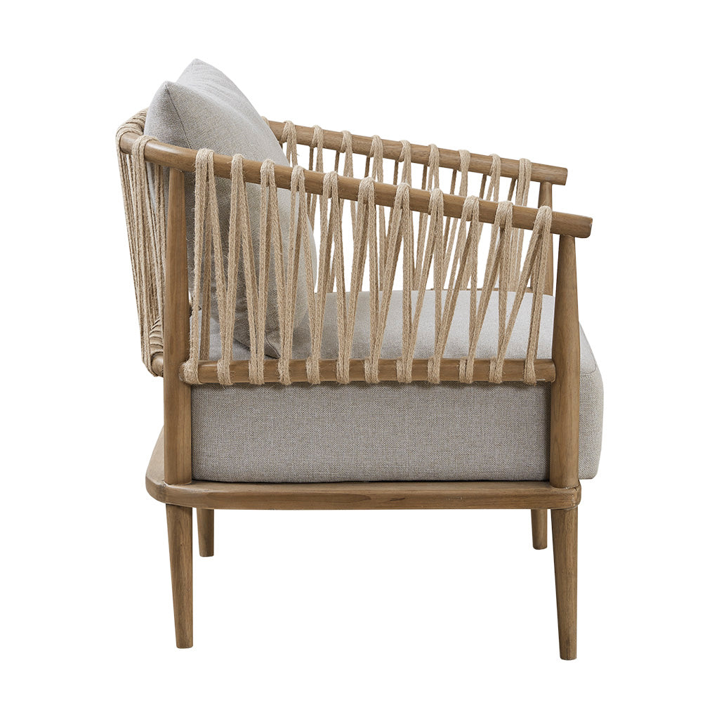 Accent Chair with Weave Rope Design and Seat Cushion