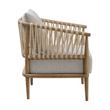 Accent Chair with Weave Rope Design and Seat Cushion