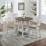 Foldable leaf dining set with 4 chairs