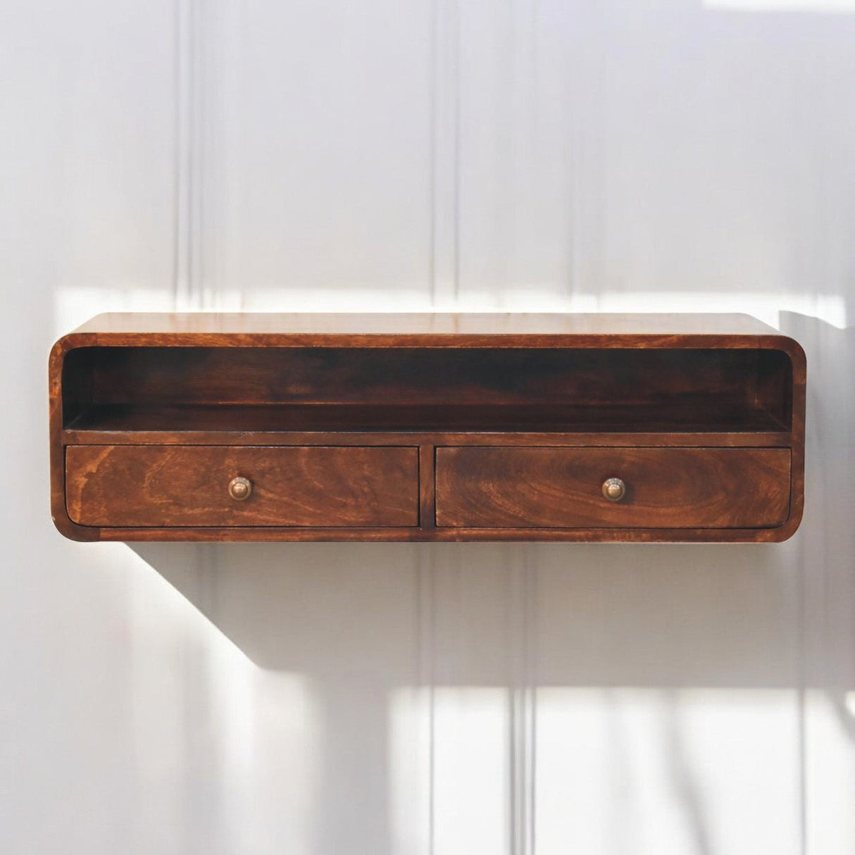 Solid Wood Floating California Console Table