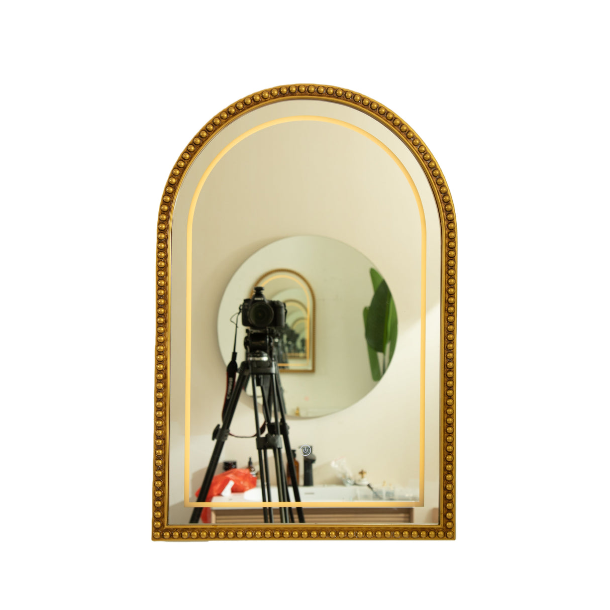 20'' Avri Mirror in Golden Beaded Retro Style