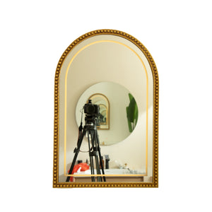 20'' Avri Mirror in Golden Beaded Retro Style