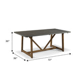 Modern Farmhouse Solid Wood V-Frame Trestle Dining Table