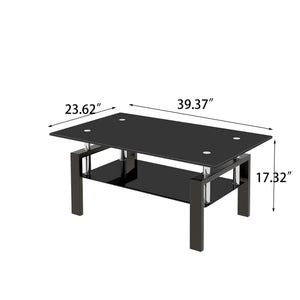 Tempered Glass Table With Storage