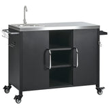 K&K 55.5' Outdoor Kitchen Island with 304 Stainless Steel Sink