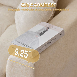 110' Cloud Sectional Couch for Living Room, Upholstered L-Shape Modular Sofa with Movable Ottoman, 3-Seater Deep-Seat Foam Couch, Comfortable Convertible Sectional for Home & Apartment