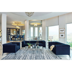 Darci - Accent Armchair With Seating And Tapered Legs - Blue