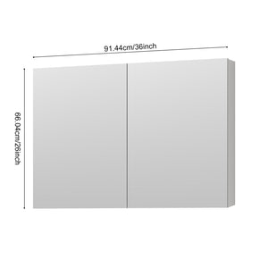 36'' W x 26'' H Surface Frameless Mirror Medicine Cabinet