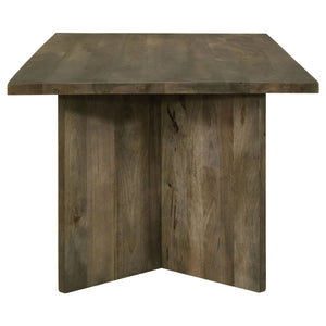 Roman - Rectangular Double V Leg Dining Table - Brown