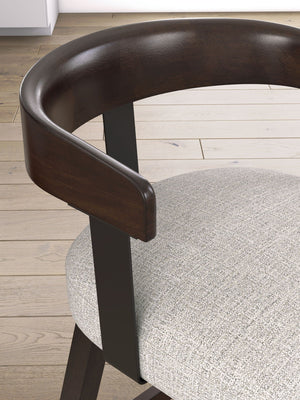 Haddigan - Upholstered Swivel Barstool (Set of 2) - Dark Brown