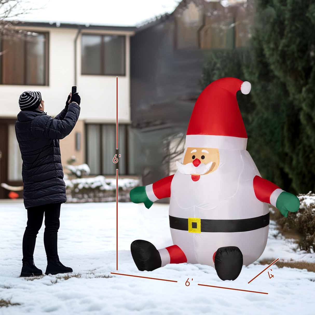 Outsunny Inflatable Christmas Santa Claus