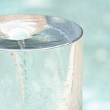 20x20x19.5' Heavy Cement Round Black Ribbed Outdoor Water Fountain with Light (Color Change)