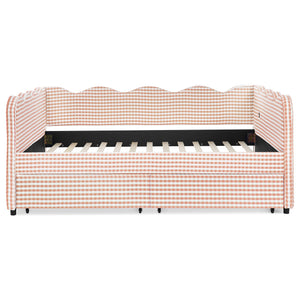 Full Size Cozy Gingham Daybed with Two Storage Drawers