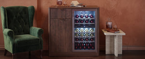 K&K 39.4" Coffee Bar Cabinet with Fridge Space