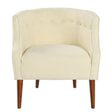 Modern Club Chair with Button-Tufted Back & Tonal Piping