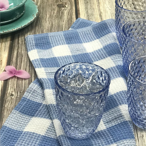 Leading Ware Diamond Cut Acrylic Glasses Drinking (Set of 4)