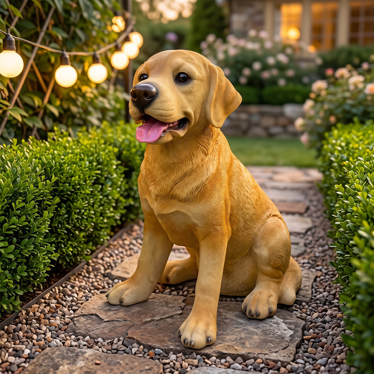 Labrador Resin Statue: Weather-Resistant Dog Figurine
