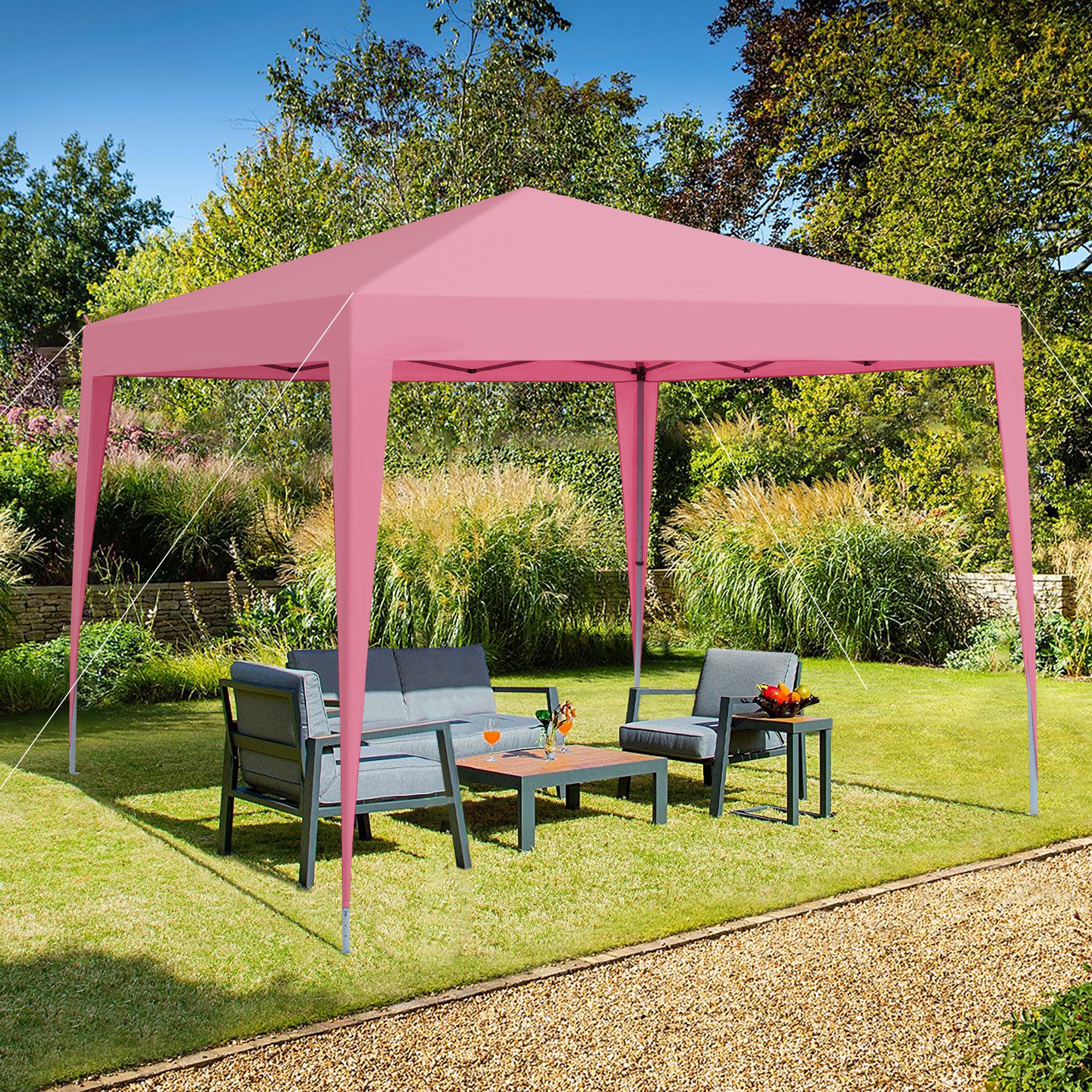 Outdoor-10x-10Ft-Pop-Up-Gazebo-Canopy-Tent-with-4pcs-Weight-sand-bag,with-Carry-Bag-Pink-Umbrellas-&-Sunshades
