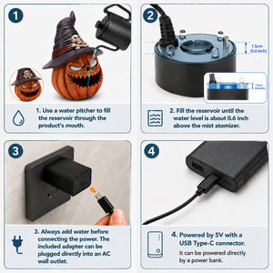 Halloween Jack-O'-Lantern Pumpkin Mist Sprayer Ornament