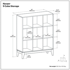 Harper - 9 Cube Storage - Walnut Brown