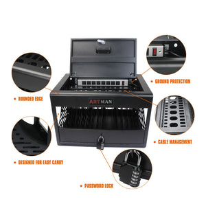 16 Bay Charging Cabinet For Laptop book, Locking Charging Station