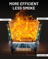 20 Inch Smokeless Fire Pit Stainless Steel Wood Burning Fireplace Haze Blue