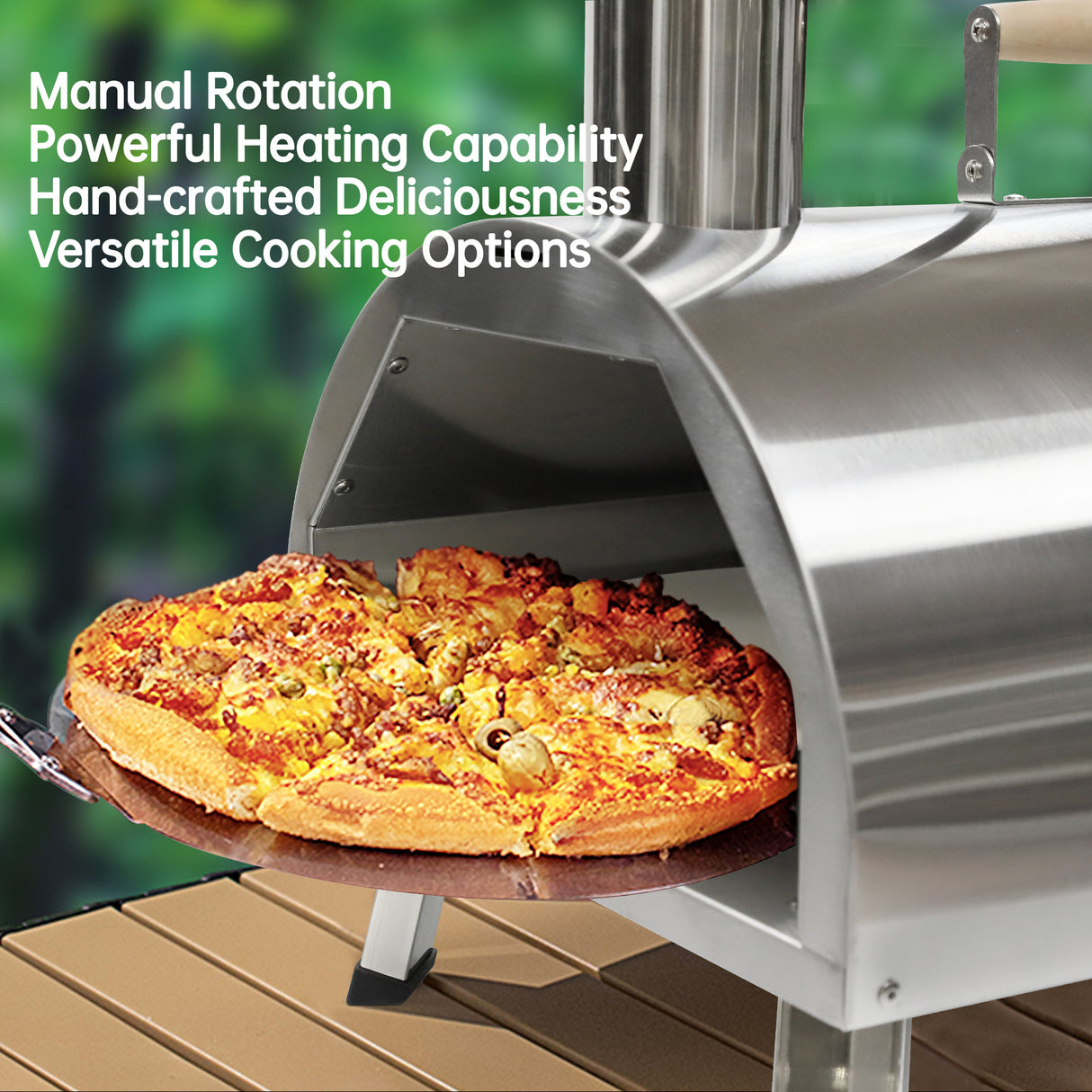Outdoor-Manual-Rotating-Pizza-Oven-–-Portable-Wood-Fired-Oven-with-Temperature-Gauge,-Accessories-&-Double-Layer-Insulation-Outdoor-Grills