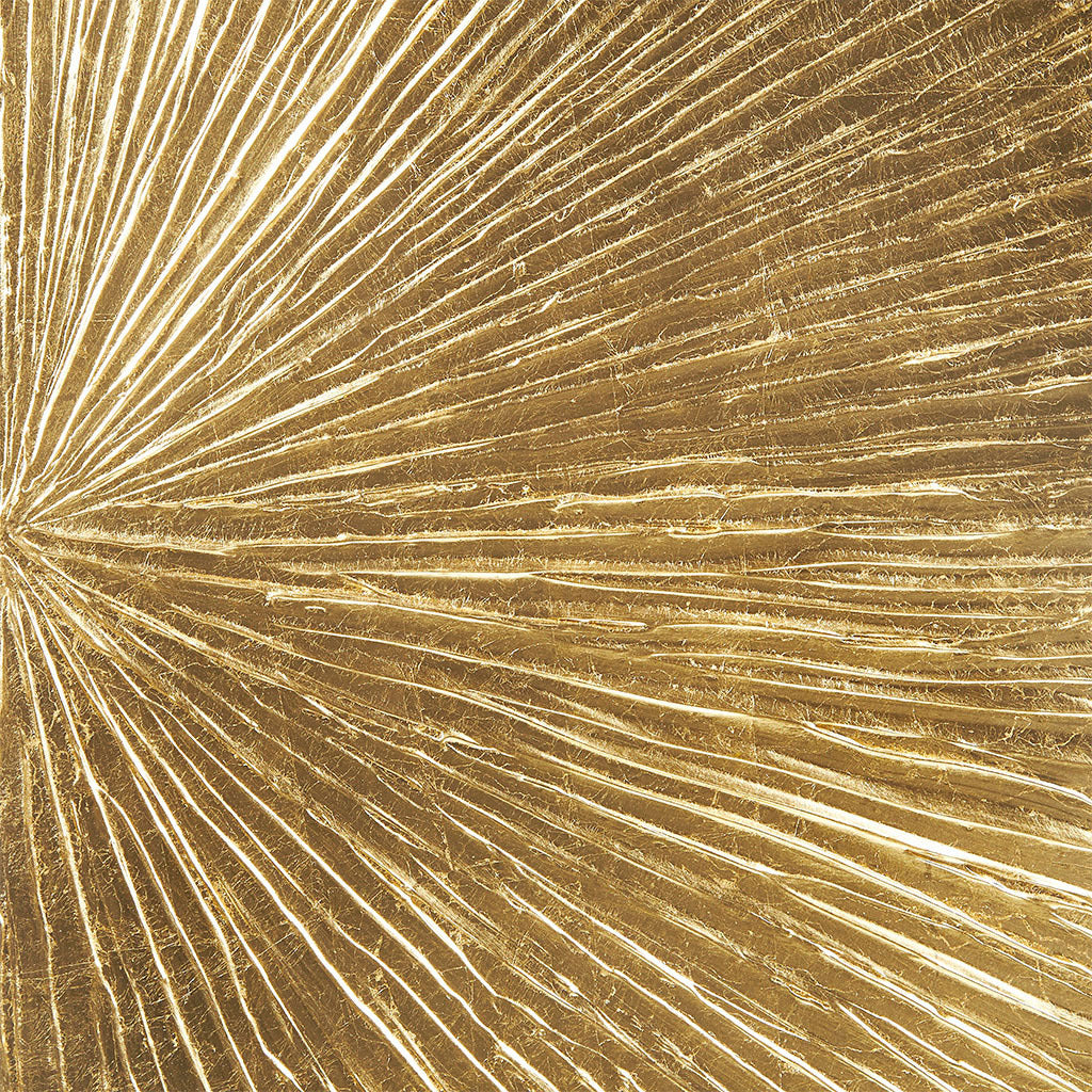 Signature Sunburst Hand-Painted Wall Art Triptych with Gold Foil – Gold