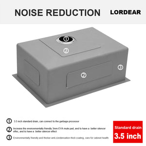Modern Undermount Stainless Steel Kitchen Sink 16 Gauge, Deep Single Bowl