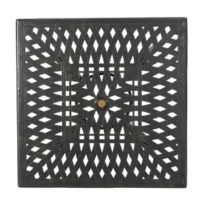 Enchantia - Outdoor Square Dining Table With Weave Tabletop And Flared Legs - Copper
