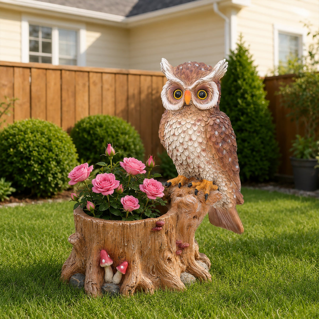 Decorative Owl Garden Planter Pot on Branch