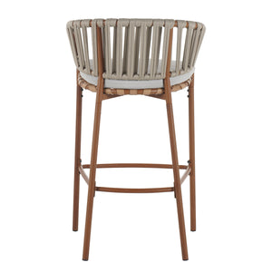 Lodi Outdoor Metal Rope Barstool Set of 2