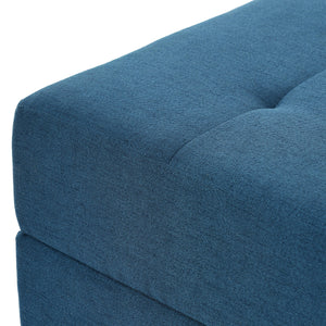 Navy Tufted Ottoman