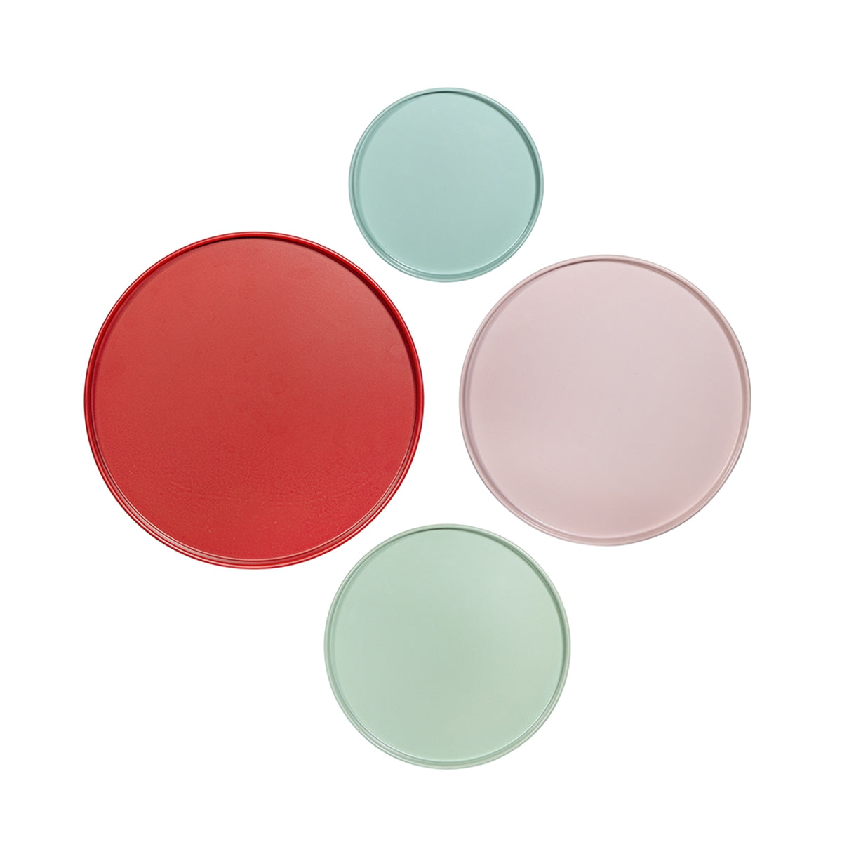 Set of 4 Multicolor Round Nesting Plant Stands