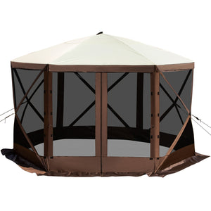 Camping Gazebo Tent, 10'x10', 6-Sided Pop-up Canopy Screen Tent