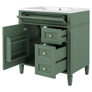 Bathroom Vanity With Top Sink, Storage Cabinet, And Mirror Cabinet