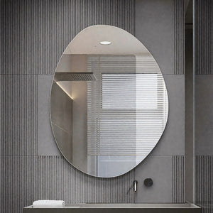 Asymmetrical Bathroom Wall Mirror - Silver