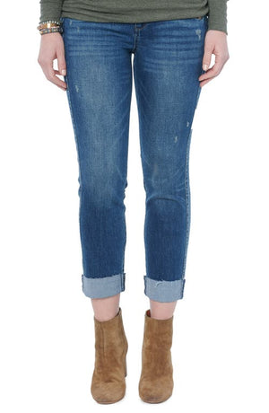 Wit & Wisdom 'Ab'Solution High Waist Crop Slim Straight Leg Jeans in Mbv-Mid Blue Vintage, Size 8