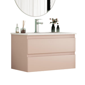 32-Inch Wall-Mounted Bathroom Vanity With Sink Combo