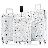 Luggage Set of 3 with USB Port and Spinner Wheels