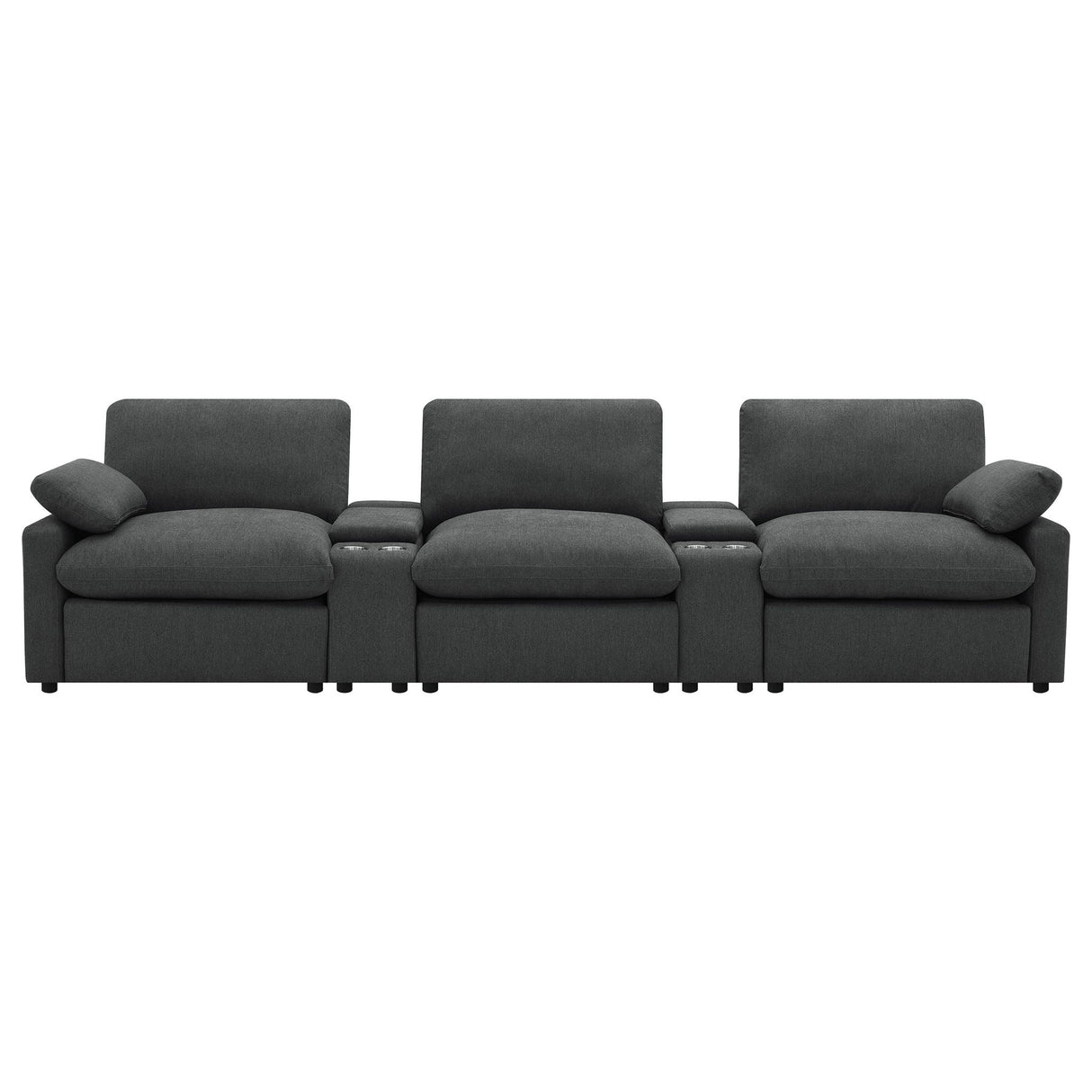 Collins 5-Piece Power Reclining Home Theater Seating Dark Grey
