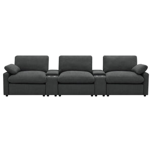 Collins 5-Piece Power Reclining Home Theater Seating Dark Grey