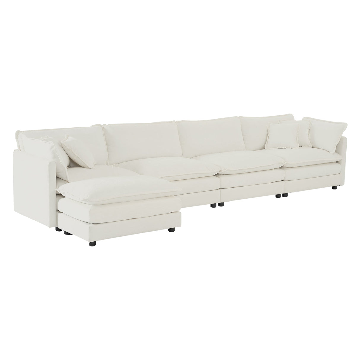 Modular Sectional Sofa for Living Room, U Shaped Couch 5 Seater Convertible with Ottoman