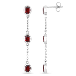 2.70 Carat Genuine Garnet .925 Sterling Silver Earrings