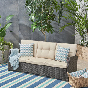 The All-Weather Steel-Framed Three-Seater Patio Sofa