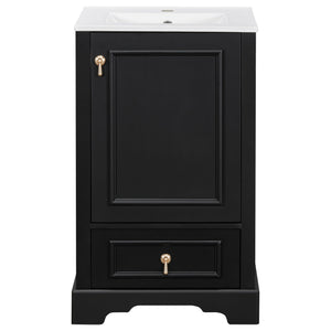 Bathroom Vanity With Sink, Soft Close Door, Adjustable U-Shaped Shelf
