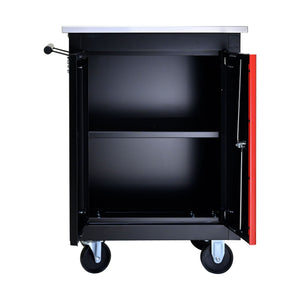 Double Door Clapboardl Multi Function Tool Cart - Black / Red