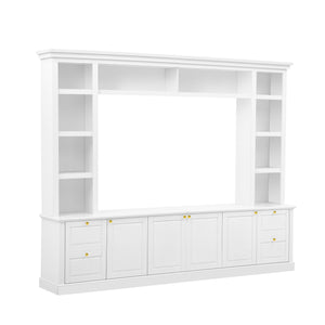 All-In-One TV Stand With Bookcase For TVs Up To 70"
