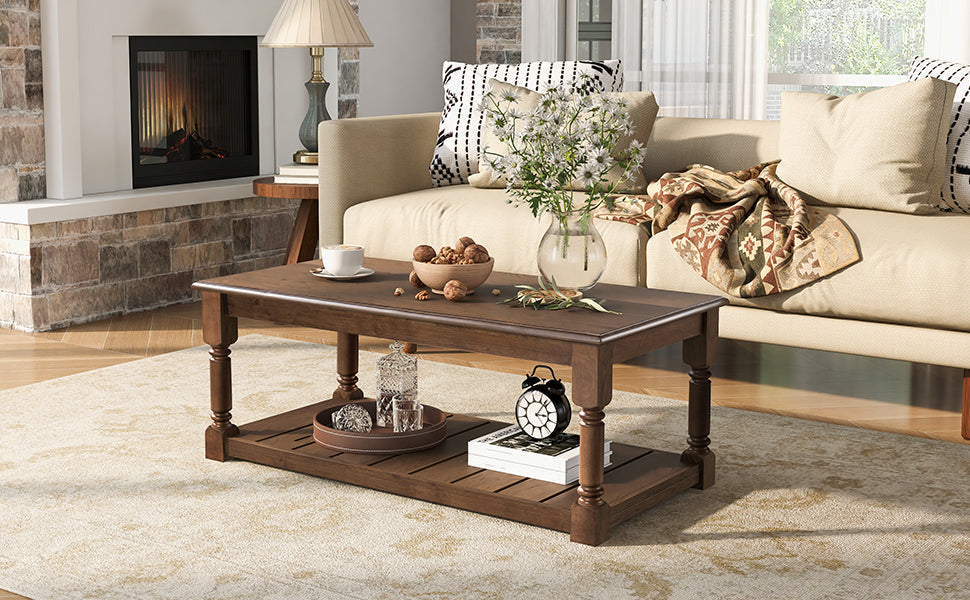 Vibe Haus Farmhouse Wooden Coffee Table