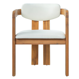 Set of 2 Outdoor Acacia Wood Dining Chairs with Cushions